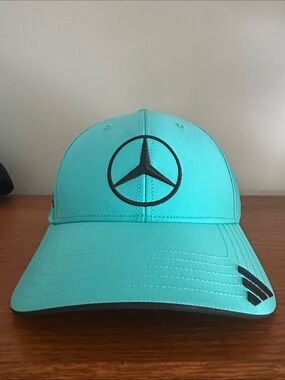 adidas Teal Mercedes Logo Baseball Cap with Black Accents